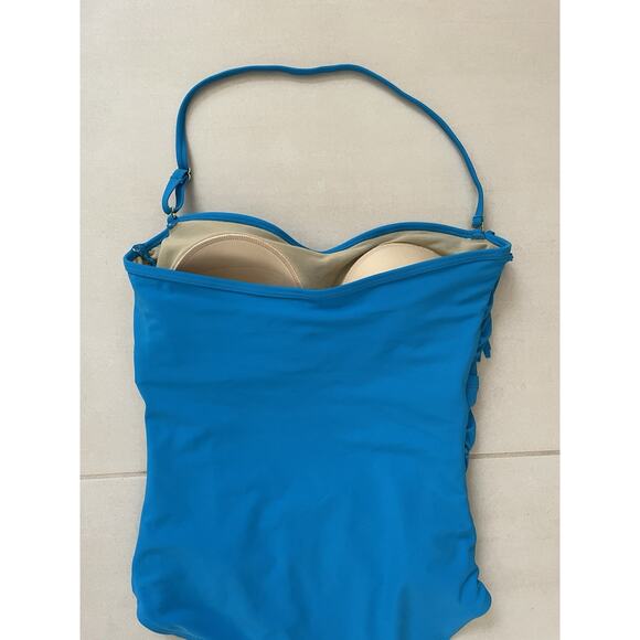 Swimsuits For All Swim Kim Gravel One Piece Fringe Swimwear Blue - Picture 5 of 9